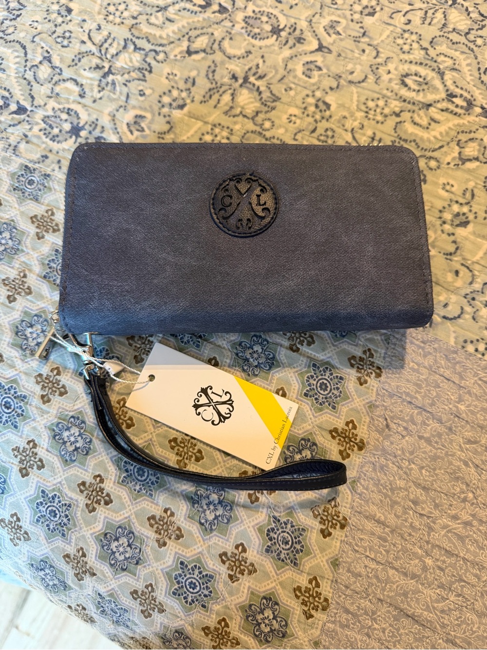 CXL Christian Lacroix Navy Wristlet wallet with Removable Strap